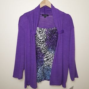 Notations 2fer Twinset Blouse Cami Petite XL